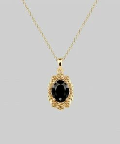 CLASSICS Necklaces & Chains MARIA. Rose Wreath Onyx Necklace - Gold
