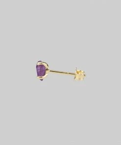 CLASSICS RUNE. Amethyst Slice Gold Earrings