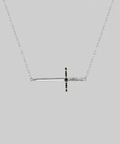 CLASSICS ELYSIAN. Black Spinel Dagger Necklace - Silver