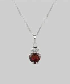 CLASSICS Necklaces & Chains The Sacred Heart Garnet Necklace - Silver