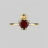 CLASSICS The Sacred Heart Garnet Ring - Gold Rings