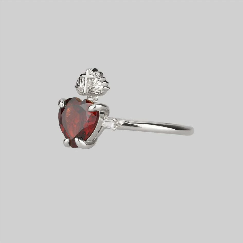 CLASSICS The Sacred Heart Garnet Ring - Silver 2 CLASSICS The Sacred Heart Garnet Ring - Silver