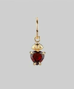 CLASSICS The Sacred Heart Garnet Earrings - Gold