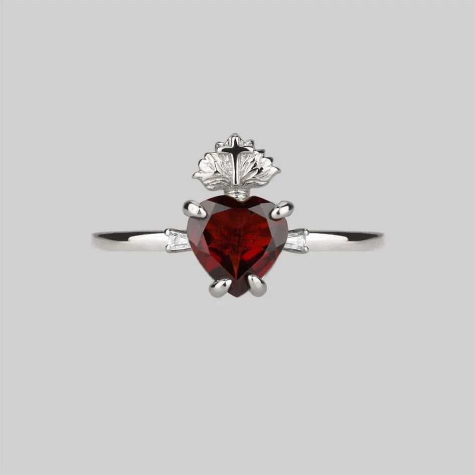 CLASSICS The Sacred Heart Garnet Ring - Silver 1 CLASSICS The Sacred Heart Garnet Ring - Silver
