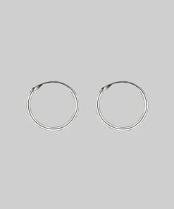 CLASSICS DEVOTION. Black Heart & Sword Hoop Earrings - Silver 12 CLASSICS DEVOTION. Black Heart & Sword Hoop Earrings - Silver