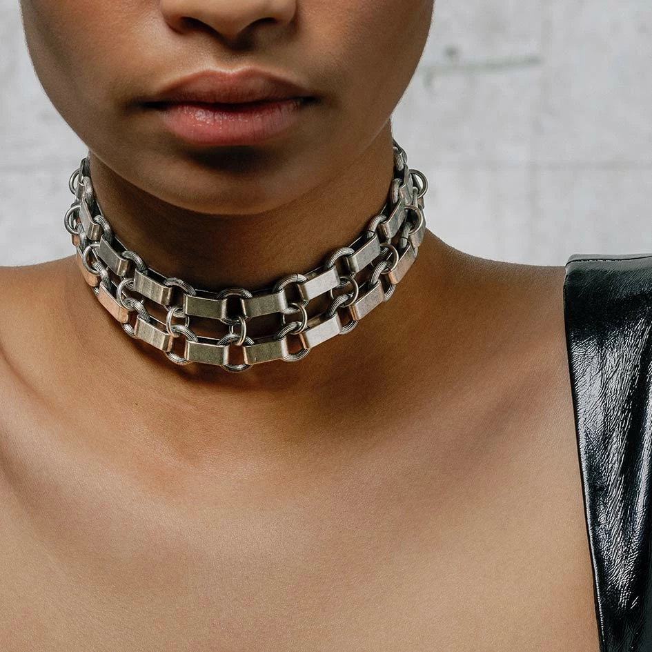 SS22 ANARCHY. Wide Chain Choker - Silver 1 SS22 ANARCHY. Wide Chain Choker - Silver