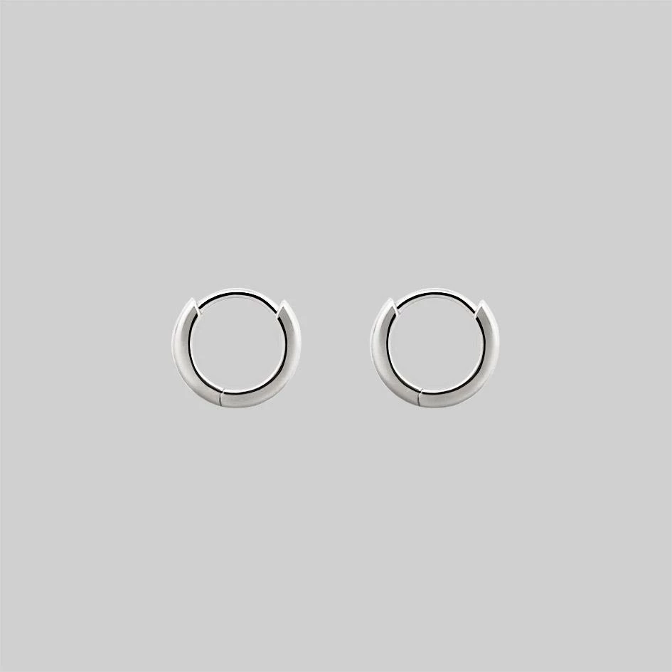 CLASSICS Simple Silver Clicker Hoop Earrings - 12mm 1 CLASSICS Simple Silver Clicker Hoop Earrings - 12mm