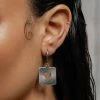 SS22 STOLEN HEART. Square Sixties Hoop Earrings - Silver