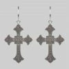 End Of Line OPHELIA. Gothic Cross Hoop Earrings - Silver