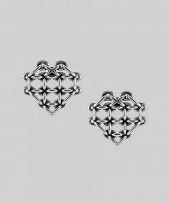 SS22 The Supreme Heart Chain Earrings - Silver
