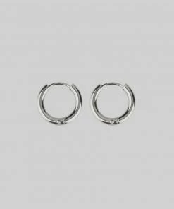 CLASSICS VITA. Hinge Huggie Hoop Earrings - Silver