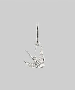 CLASSICS HOPE. Swallow Hoop Earrings - Silver