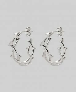 SS22 REVIVAL. Thorn Hoops Earrings - Silver