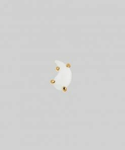 SS22 Earrings Yin & Yang Gemstone Stud Earring - Gold