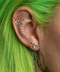 CLASSICS Earrings ISLA. Clematis Flower Stud Earring - Silver