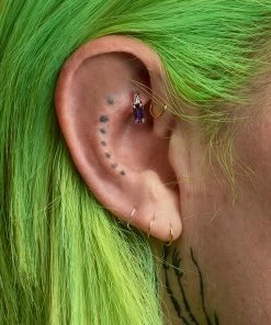 CLASSICS NYMPH. Amethyst Rectangle Clicker Ring - Silver Earrings 9 CLASSICS NYMPH. Amethyst Rectangle Clicker Ring - Silver Earrings