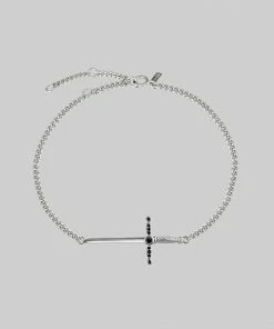 CLASSICS ELYSIAN. Black Spinel Dagger Bracelet - Silver Bracelets