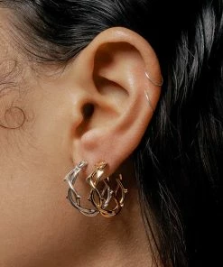 SS22 REVIVAL. Thorn Hoops Earrings - Silver