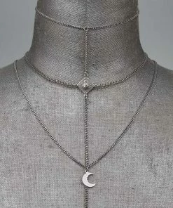 CLASSICS ZODIAC. Layered Moon Chain Choker - Gold Necklaces & Chains