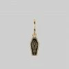 CLASSICS MORALITY. Skeleton Coffin Hoop Earrings - Gold