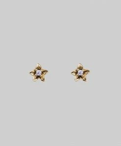CLASSICS AURORE. Cubic Zirconia Gold Stud Earrings