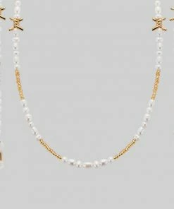 SS22 New In DIVINE. Barbed Wire & Ivory Pearl Sunglasses Chain - Gold