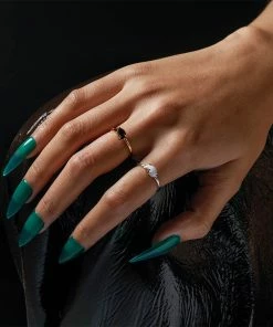 SS22 Yin & Yang Gemstone Rings - Gold