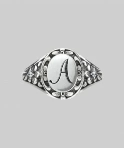 CLASSICS Regalrose Classics DARK GARDEN. Ornate Initial Ring (A - M)