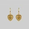 CLASSICS ARDOUR. Sacred Heart Hoop Earrings - Gold