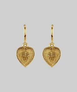CLASSICS ARDOUR. Sacred Heart Hoop Earrings - Gold