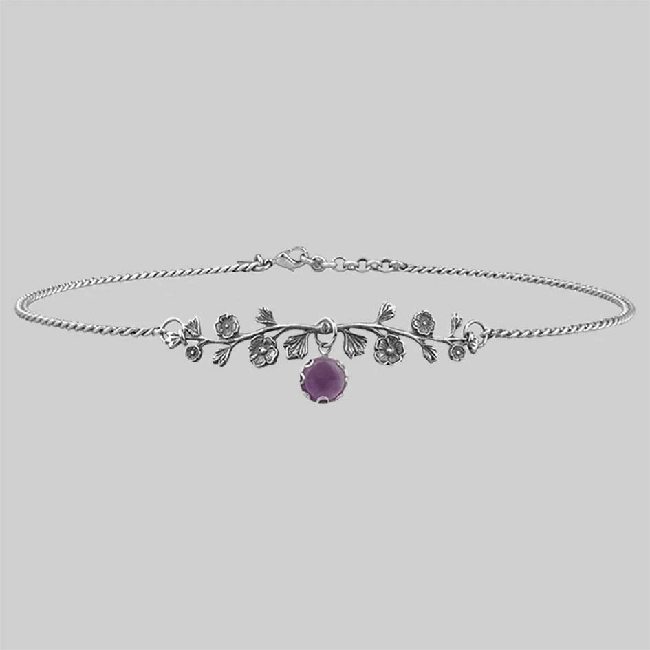 CLASSICS DARK BLOOM. Amethyst Choker - Silver Necklaces & Chains 1 CLASSICS DARK BLOOM. Amethyst Choker - Silver Necklaces & Chains