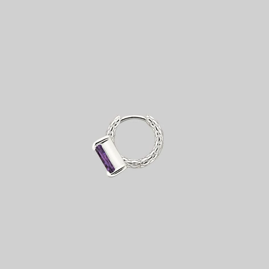 CLASSICS NYMPH. Amethyst Rectangle Clicker Ring - Silver Earrings 5 CLASSICS NYMPH. Amethyst Rectangle Clicker Ring - Silver Earrings