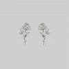 CLASSICS AMOR. Rose Stem Stud Earrings - Silver