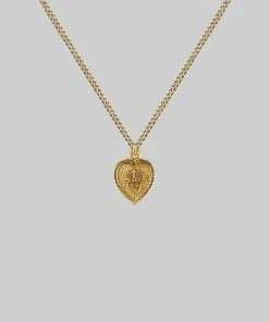 CLASSICS ARDOUR. Sacred Heart Charm Necklace - Gold Necklaces & Chains