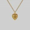 CLASSICS ARDOUR. Sacred Heart Charm Necklace - Gold Necklaces & Chains