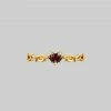 CLASSICS FATAL. Barbed Wire & Garnet Heart Ring - Gold