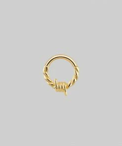 AW21 Earrings SURVIVAL. Barbed Wire Septum Clicker Ring - Gold