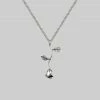 CLASSICS BELLADONNA. Rose Stem Charm Necklace - Silver