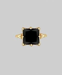 CLASSICS Rings BITTERSWEET. Double Serpent Onyx Ring - Gold