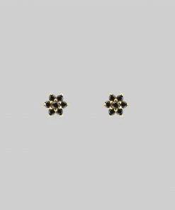 CLASSICS NIGHT STAR. Onyx Star Gold Stud Earrings