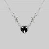 CLASSICS FATAL. Barbed Wire & Black Onyx Heart Necklace - Silver