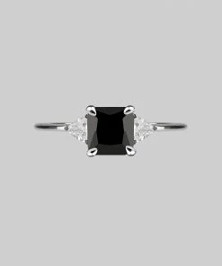 CLASSICS Rings BETROTHAL. Black Spinel Silver Ring