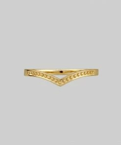 End Of Line Rings BODHI. Dotted Chevron Gold Ring
