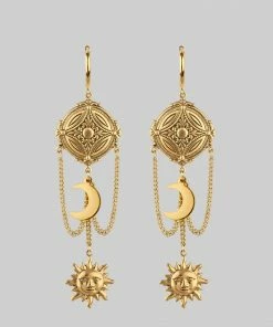 CLASSICS EQUINOX. Celestial Path Chain Hoop Earrings - Gold