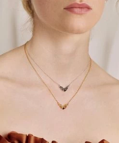 AW21 Necklaces & Chains QUENTIN. Ornate Flourish Chevron Onyx Collar - Gold