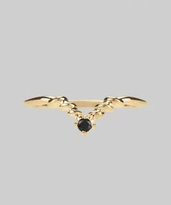 CLASSICS Rings CUPID. Black Spinel Chevron Gold Ring