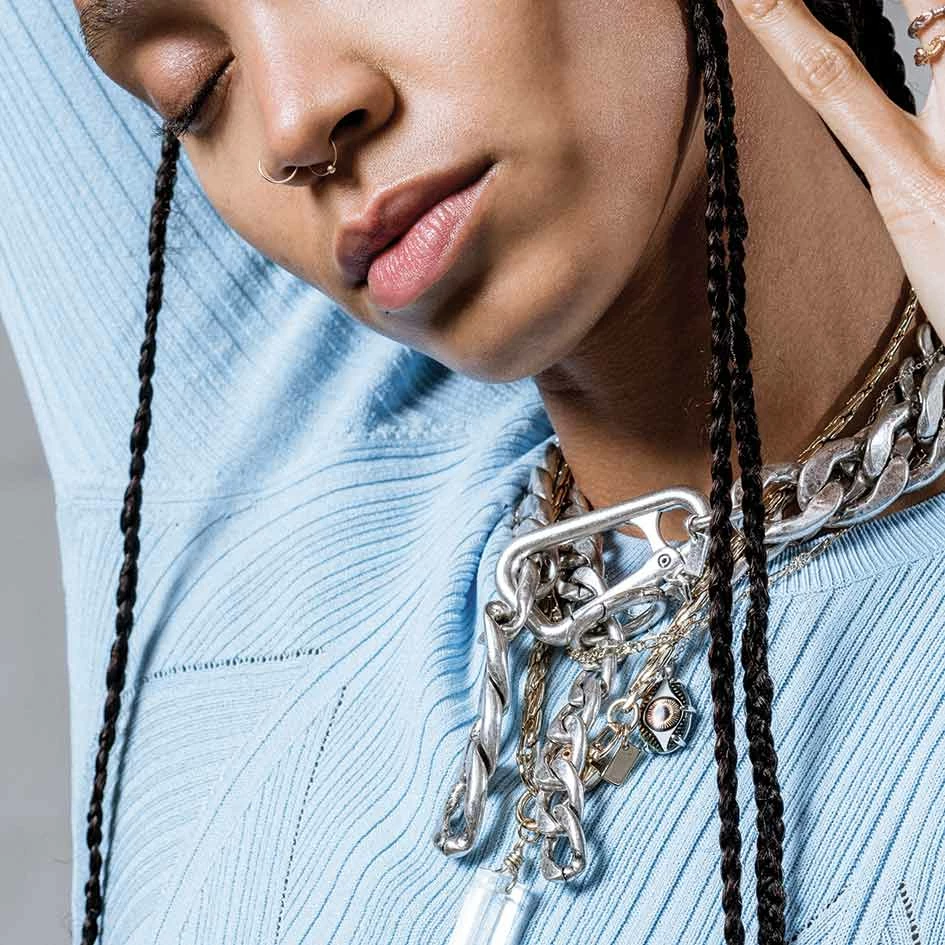 End Of Line BEHOLD. Iridescent Glass Eye Necklace - Gold Necklaces & Chains 4 End Of Line BEHOLD. Iridescent Glass Eye Necklace - Gold Necklaces & Chains