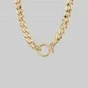 CLASSICS XO. Chunky Chain & Circle Clasp Necklace - Gold