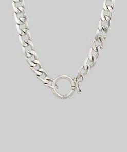 CLASSICS Necklaces & Chains XO. Chunky Chain & Circle Clasp Necklace - Silver