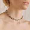 AW21 CASSIAN. Chunky Braid Chain Collar Necklace - Silver Necklaces & Chains